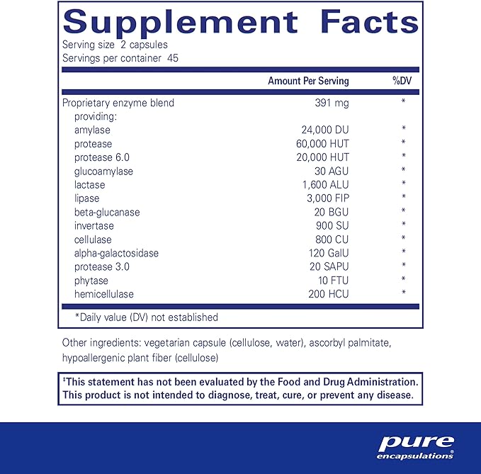 Pure Encapsulations Digestive Enzymes Ultra - Vegetarian Digestive Enzyme Supplement to Support Protein, Carb, Fiber, and Dairy Digestion* - 90 Capsules