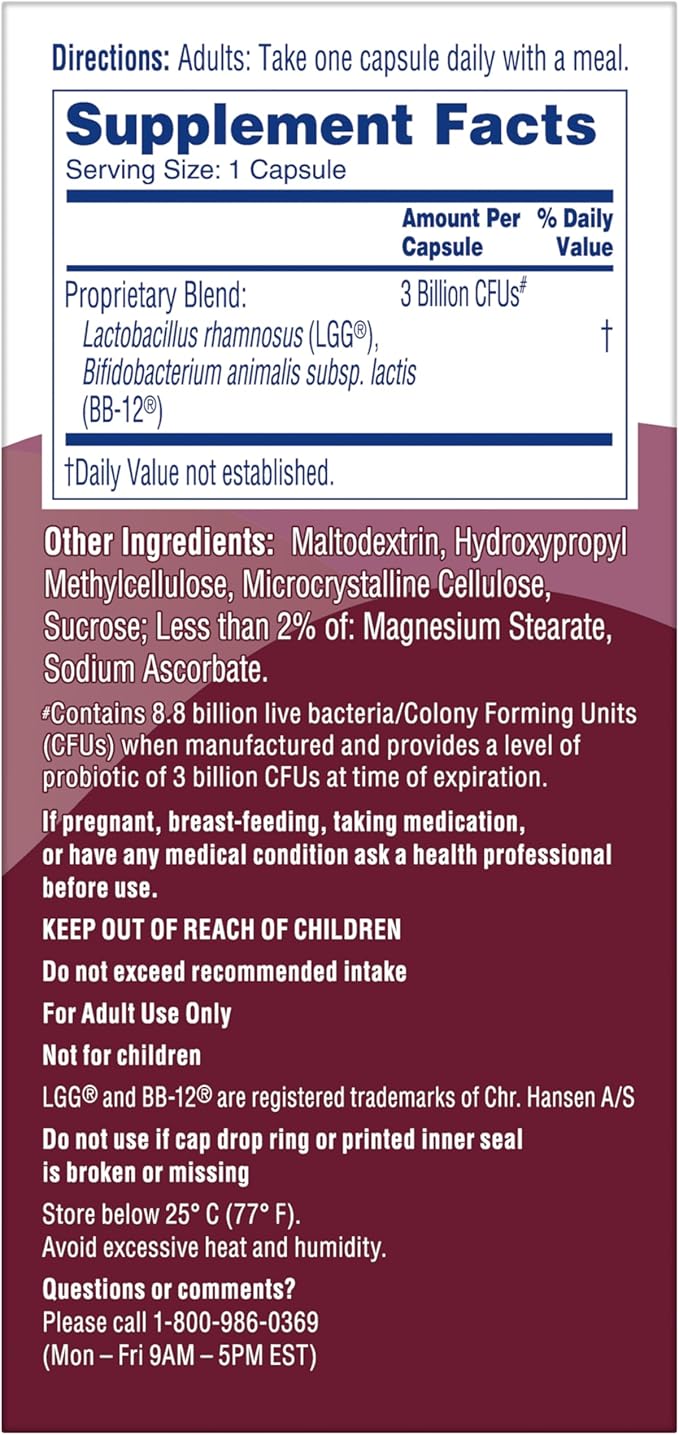 Phillips' Colon Health Daily Probiotic Capsules, 4-in-1 Symptom Defense to Help Defend Against Occasional Gas, Bloating, Constipation, and Diarrhea, Daily Supplement, 90 Count