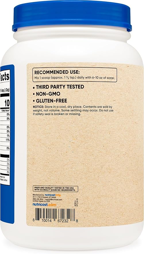 Nutricost Organic Acacia Fiber Powder (2 LB) - USDA Certified Organic, Non-GMO, Gluten Free