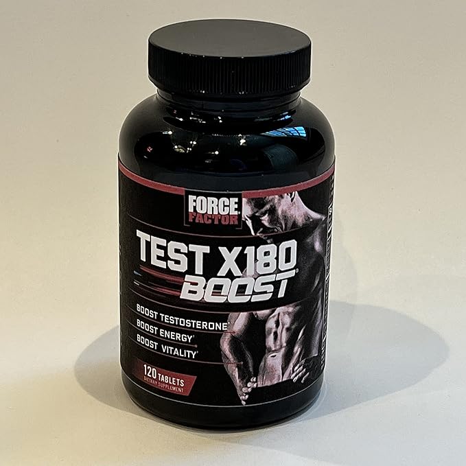 Force Factor Test X180 Boost, Testosterone Booster and Energy Supplement for Men, Boost Energy, Increase Stamina, and Enhance Vitality, with D-Aspartic Acid and Fenugreek, 120 Count (Pack of 3)