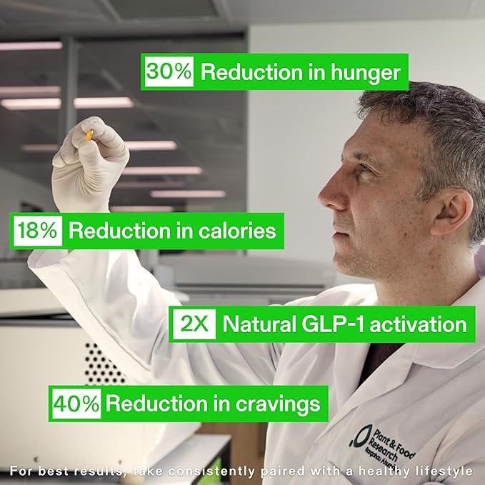 Calorie Control Supplement, 6X Natural GLP-1 Activator, 180 Count (2 Month Average Supply), Plant Based Dietary Supplement, Patented Formula, Manages Appetite, Hunger & Cravings
