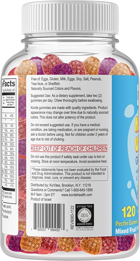 Childrens Multi Vitamin & Mineral with B6- B12 & Zinc Gummy - Assorted Fruit Flavor - 120 Gummies