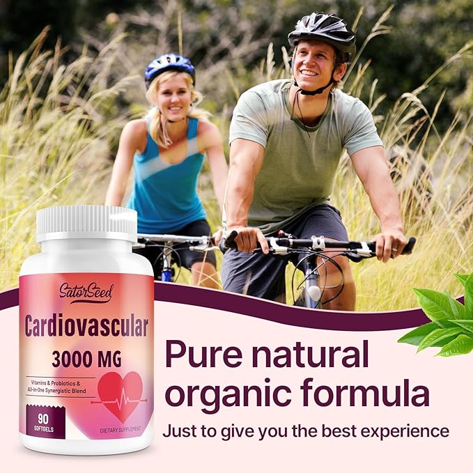Cardiovascular Supplement 3000MG Vitamins & Probiotics & All-in-One Synergistic Blend with Omega-3 and CoQ10 for Adults 90 Softgels