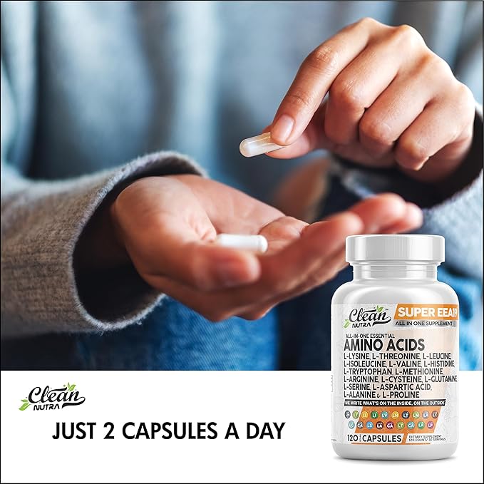 Amino Acids Supplement L-Lysine, L-Threonine, L-Leucine, Isoleucine, Valine, L-Histidine, L-Tryptophan, L-Methionine, L-Arginine, L-Cysteine, L-Glutamine, L-Serine, Aspartic Acid, Alanine, L-Proline