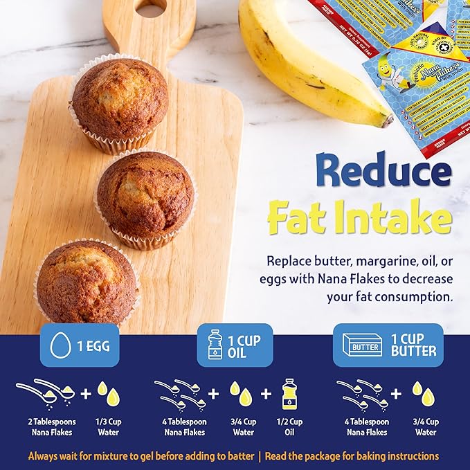 Nutritional Designs, Prebiotic Nana Flakes with Inulin, 100% Pure Banana Flakes, Gut Health, High Protein & Fiber, Natural Diarrhea Remedy, IBS Relief, for Adults & Kids 4+ (25 Single-Serve Packs)