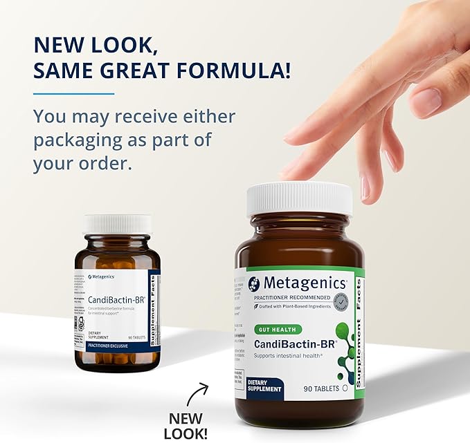 Metagenics CandiBactin-BR - Concentrated Berberine for Intestinal Support* - with Berberine, Oregon Grape & Coptis Root Extract - Gut Health Supplements* - Gluten-Free - Vegetarian - 90 Tablets