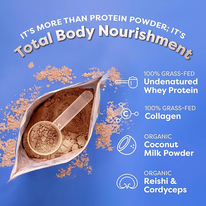 FlavCity Protein Powder Smoothie, Butter Coffee - 100% Grass-Fed Whey Protein Powder Shake with Collagen (25g of Protein) - Gluten Free & No Added Sugars (33.02 oz)