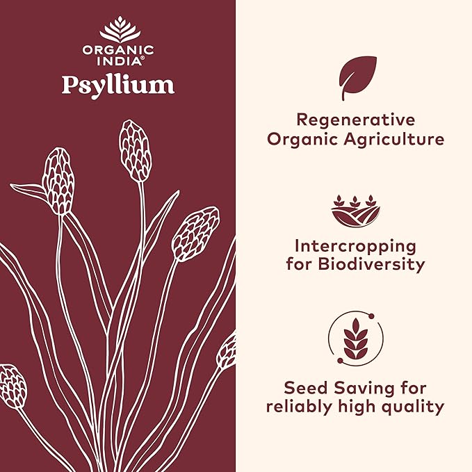 ORGANIC INDIA Psyllium Husk Capsules - Fiber Supplement, Healthy Elimination - Vegan, Keto, Gluten-Free, USDA Certified Organic, Non-GMO, Soluble & Insoluble Fiber Source - 180 Count (Pack of 2)