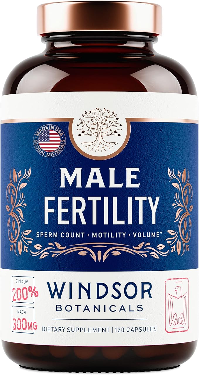 Male Fertility Supplement with Maca Root - Mens Health Conception Fertility Prenatal Vitamins Plus Natural Extracts - Prenatal Fertility Supplements for Men - 3rd Party Tested - 120 Capsules, 2 Month