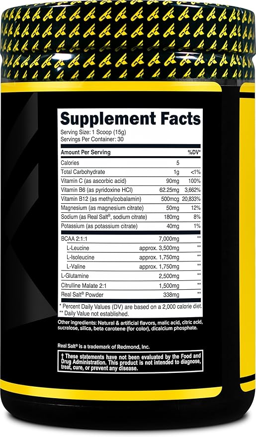 Primaforce BCAA Powder (Pineapple Mango) (30 Servings) - 7000MG 2:1:1 BCAAs, Post-Workout Recovery Drink with Amino Acids and Real Salt for Men & Women