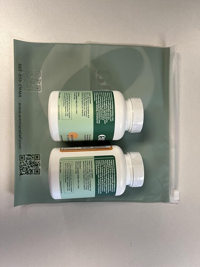 Emma Gut Health - 2 Pack - Gas and Bloating Relief, Constipation, Leaky Gut Repair - Gut Cleanse & Restore Digestion - Regulate Bowel Movement. Probiotics and Laxative Alternative, 120 Capsules