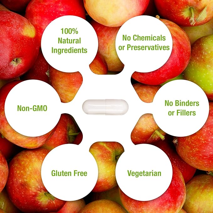 Apple Cider Vinegar 1500mg, 100% Organic, Pure & Raw - Healthy Digestion & Detox Support - 60 Day Supply