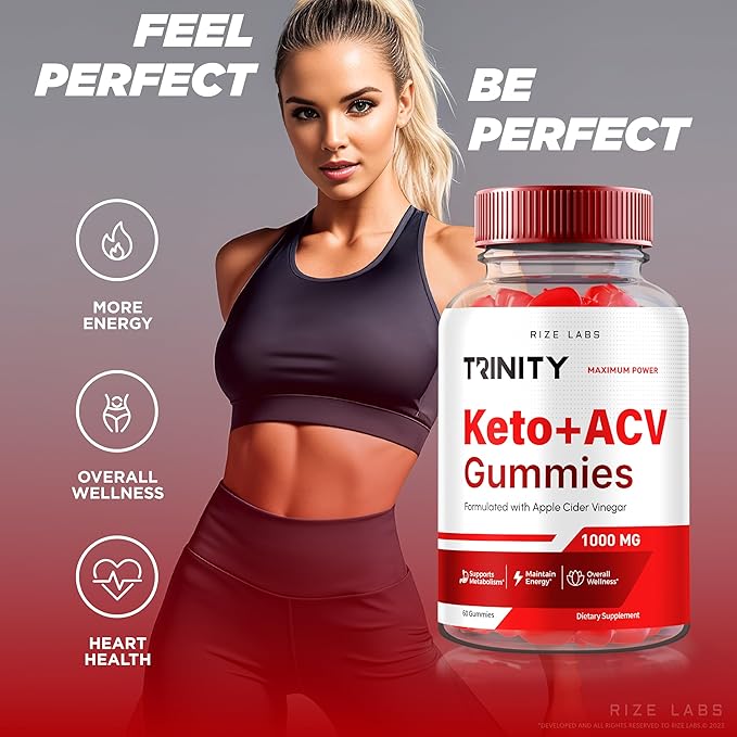 (2 Pack) Trinity Keto ACV Gummies, Official Trinity Keto+ACV Gummies Advanced Weight Loss, Premium Keto Plus ACV Formula, All Natural Apple Cider Vinegar Supplement, Gummy 500 mg Review (120 Gummies)