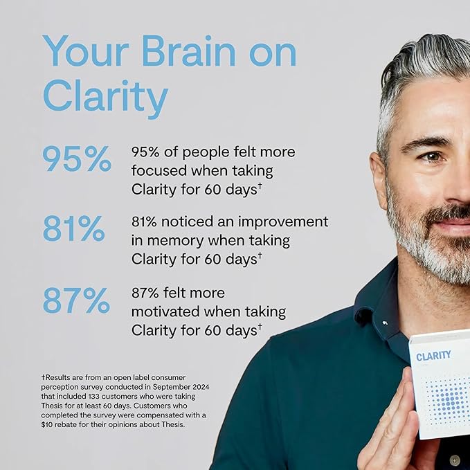 Clarity - Focus Supplements with Nootropics for Daily Brain Support - Lion's Mane & Alpha GPC to Support & Maintain Focus (24 Servings)