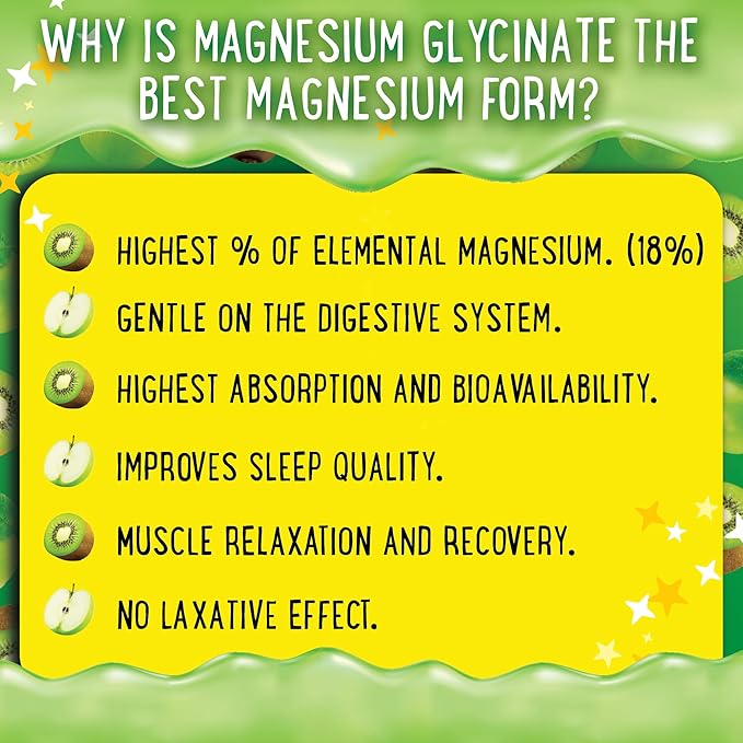 Magnesium Glycinate Gummies 400mg - Magnesium for Sleep, Calm, Relax & Muscle Relief with B6 & D3 and No Melatonin - Family-Friendly for Kids, Teens & Adults - Vegan & Non-GMO Supplement - 120 Count