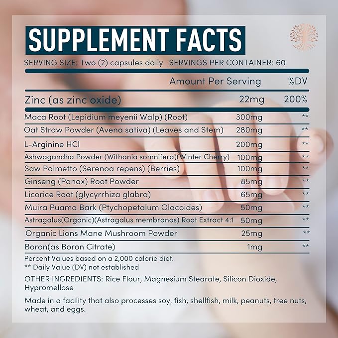 Fertility Supplements for Men Prenatal Vitamins - Conception for Him Male Fertility Vitamin and Fertility Support Supplement - Zinc, Maca, Ashwagandha, L Arginine - 2-Pack, 240 Fertility Pills