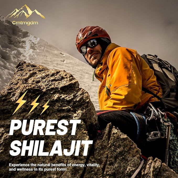 Shilajit Capsules - 20,000mg Pure Himalayan Organic Shilajit for Men & Women with Ashwagandha, Supports Vitality and Wellness, Premium Shilajit Pure Himalayan Supplement, 120 Capsules