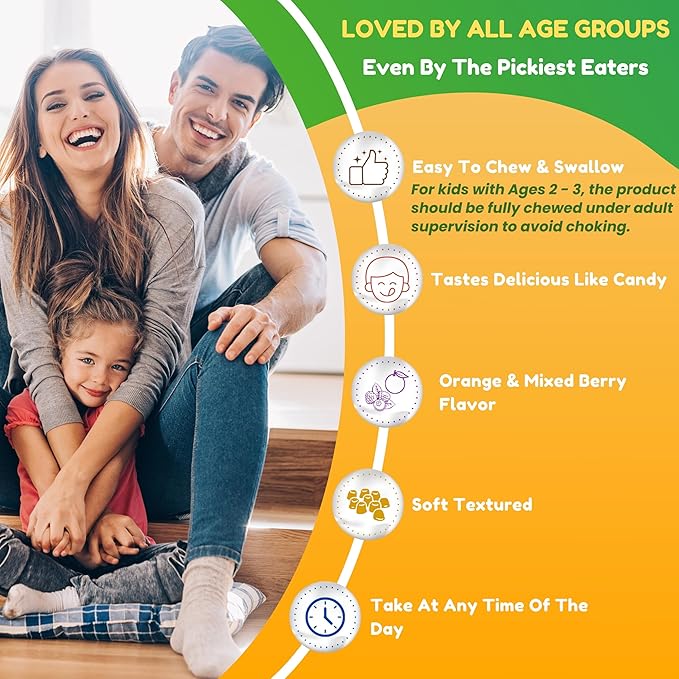 Halal & Gluten Free Fiber Gummies for Kids & Adults | 3g, 30-60 Servings | 60 Gummies | Improves Digestive Health, Immunity & Gut Health | Vegan Prebiotic | Non-GMO, Gelatin-Free