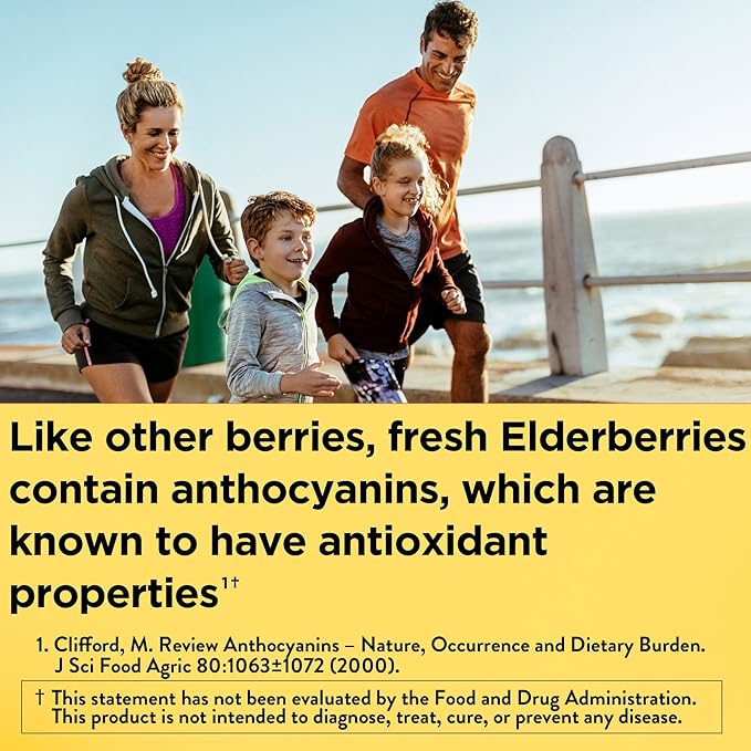 Nature Made Elderberry with Vitamin C and Zinc, Dietary Supplement for Immune Support, 60 Elderberry Gummies, 30 Day Supply