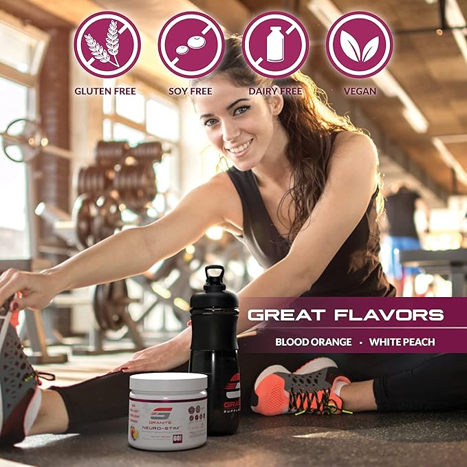 Granite® Neuro-Stim™ (Blood Orange) Brain Boosting Nootropic + Energy Formula | Supports Healthy Mental Focus, Clarity & Performance | Vegan, Soy Free, Gluten Free (60 Servings)