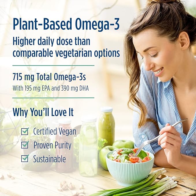 Nordic Naturals Algae Omega - 90 Soft Gels - 715 mg Omega-3 - Certified Vegan Algae Oil - Plant-Based EPA & DHA - Heart, Eye, Immune & Brain Health - Non-GMO - 45 Serving