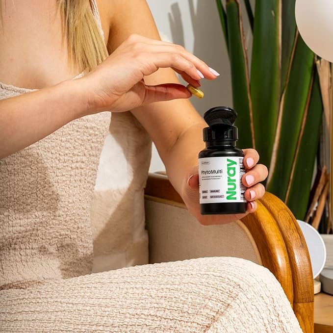 Nuray PhytoActive Dietary Supplement with Broccoli Sprout Powder, Herbal Extracts for Immune, Metabolic, and Detox, GN-PhytoActive-luten-Free, 30 Vegetarian Multivitamin Capsules