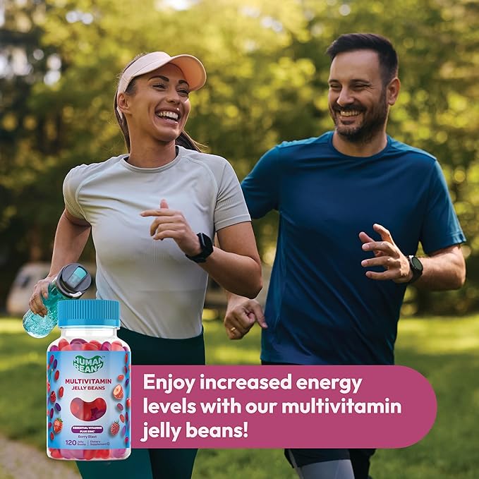 Multivitamin Jelly Bean Gummies with Zinc for Men and Women, Immune Support Dietary Supplements for Adults, Vegetarian, 120 Berry Blast Jelly Beans, Kosher