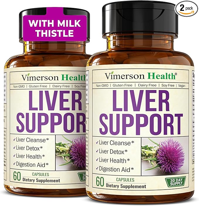 Liver Cleanse Detox & Repair Milk Thistle Supplement. Liver Support with Choline, Artichoke Extract, Chicory & Dandelion Root Supplement. Milk Thistle Liver Detox & Liver Cleanse. Liver Health 2-Pack