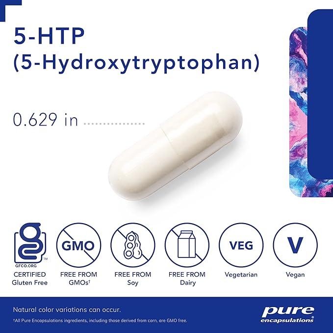 Pure Encapsulations 5-HTP 100 mg - Brain Health, Sleep Regulation & Appetite Support* - 5-Hydroxytryptophan - Gluten Free & Non-GMO - 60 Capsules