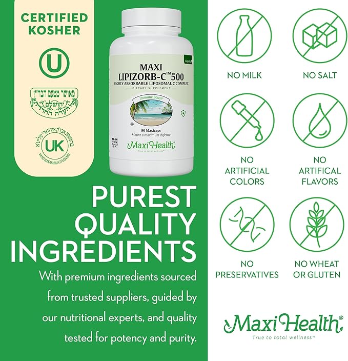 Liposomal Vitamin C - Liposomal VIT C - 500mg Capsules with Digestive Blend - Highly Absorbable High Dose VitaminC - Non GMO Kosher Vegetarian Doctor-Formulated Immune Support Supplement (90 Count)