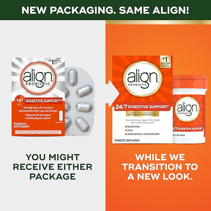 Align Probiotic, Probiotics for Women and Men, Daily Probiotic Supplement for Digestive Health*, #1 Recommended Probiotic by Doctors and Gastroenterologists‡, 56 Capsules