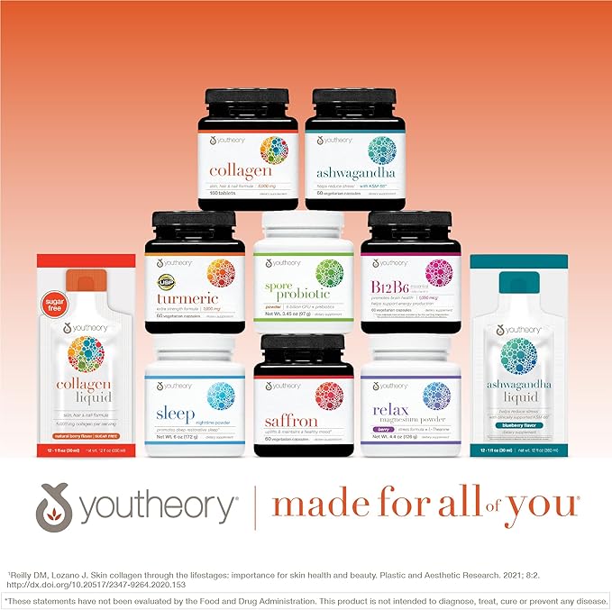 Youtheory Collagen Powder - Premium Collagen Supplement with Vitamin C & Biotin - Supports Healthy Hair, Nails, Skin & Joints* - Dairy, Soy, & Gluten Free - Chocolate, 10 oz