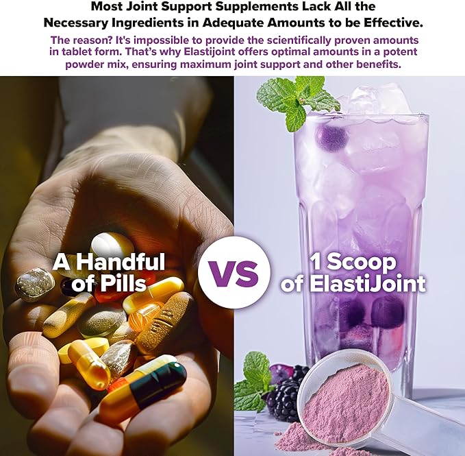 Labrada Nutrition Elastijoint, Grape - Glucosamine Joint Support Supplement Powder for Men & Women, Joint Pain Relief & Bone Health Supplement with MSM, Glucosamine Chondroitin MSM - Gluten-Free