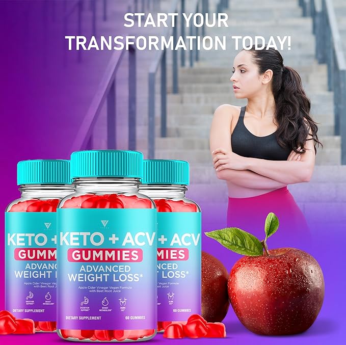 (3 Pack) Keto ACV Gummies Advanced Weight Loss, ACV Keto Gummies for Weight Loss Women Men Keto + 1000MG Apple Cider Vinegar Advanced Fat Burn Dietary Support Gummy Supplement Formula (180 Gummies)