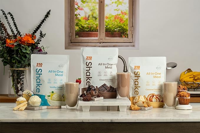 310 Nutrition – All-In-One Meal Replacement Shake - New Formula with Fiber Rich Vegan Superfood Blend - Natural Sweeteners - Low Carb Shake, Keto & Paleo Friendly - Gluten Free - 26 Essential Vitamins & Minerals - Variety Shake Box