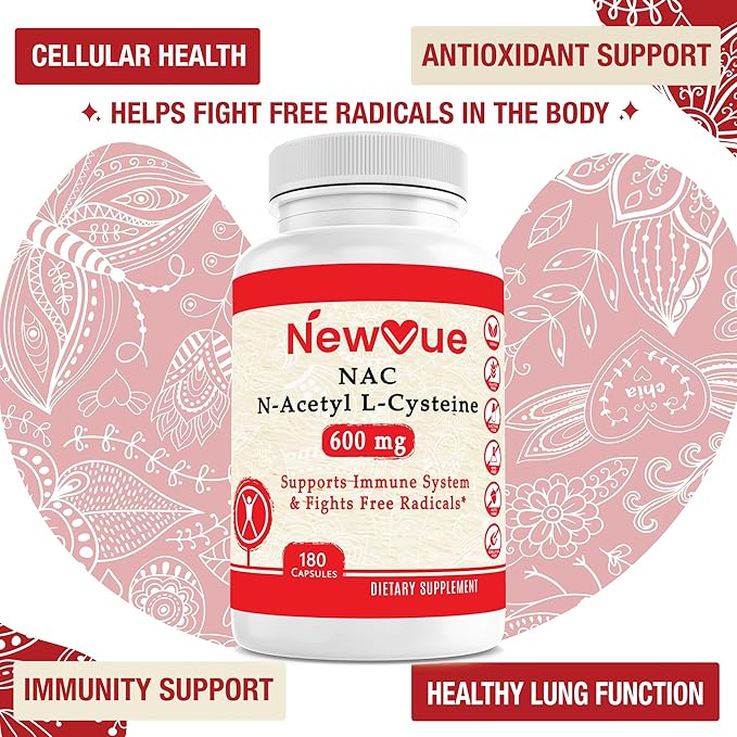 N-Acetyl L-Cysteine (NAC) 600mg, 180 Capsules - Non-GMO, Gluten Free
