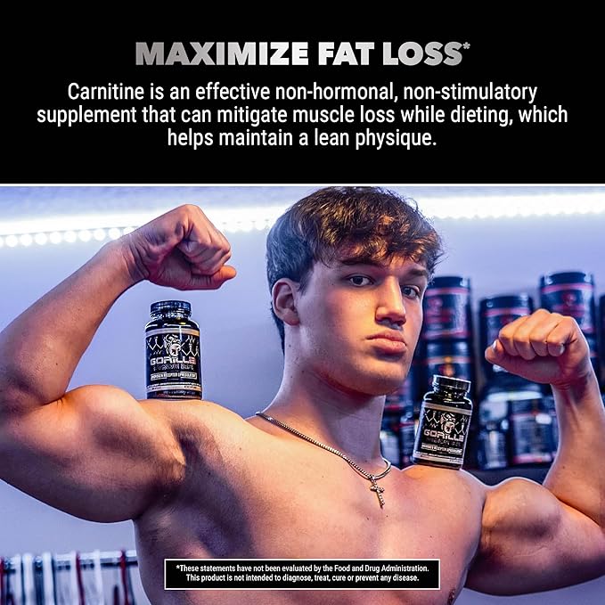 Gorilla Mode AR Carnitine 750mg Capsules – Androgen Receptor Upregulator/Boosts Cellular Energy, Upregulates Androgen Receptor Density/Shuttles Fatty Acids (120 Capsules)