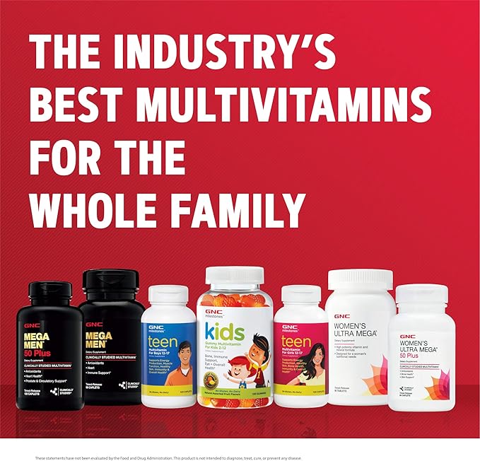 GNC Mega Men 50 Plus Multivitamin | Antioxidants | Heart Health | Prostate and Circulatory Support | 120 Count