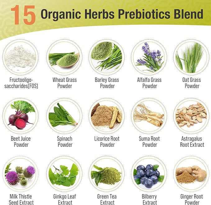 Probiotics for Women & Men - 300 Billion CFU, 22 Strains Probiotics + 15 Organic Herbs Blend, Daily Probiotics for Digestive Health, Immune, Gut, Bloating - 60 Capsule