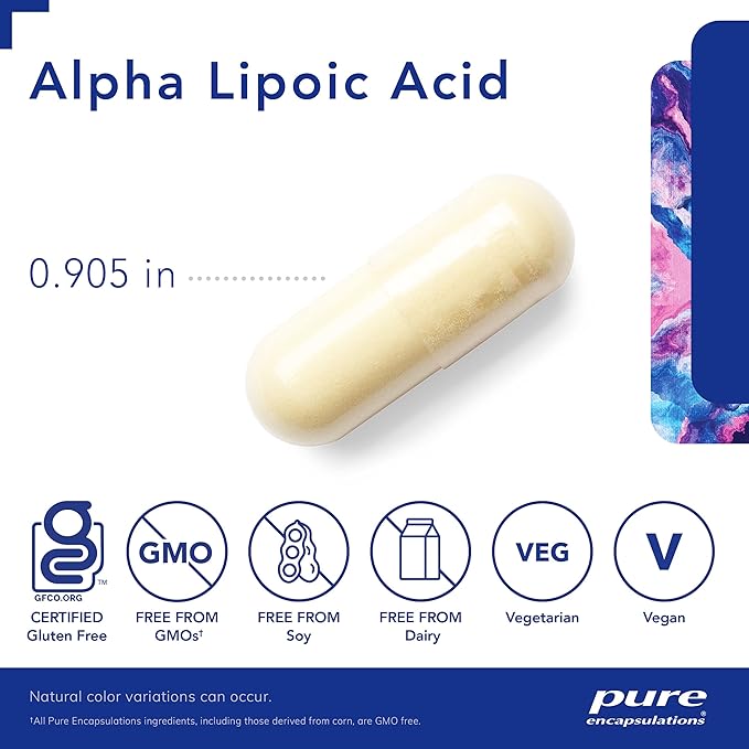 Pure Encapsulations Alpha Lipoic Acid 600 mg - ALA Supplement for Liver Support, Antioxidants, Nerve Health, Cardiovascular Health & Carbohydrate Support - Premium Alpha Lipoic Acid - 120 Capsules