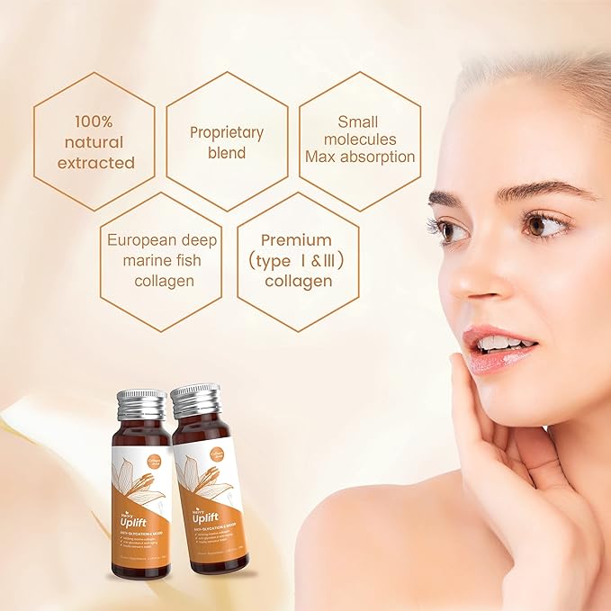 Liquid Collagen Supplement, Collagen Drink, Collagen Peptides, Age-Defying and Brighten up Your Day, Ageless Beauty, Hydrolyzed Collagen, with CoQ10, 1.69 fl.oz./Bottle (1 Box,10 Bottles)