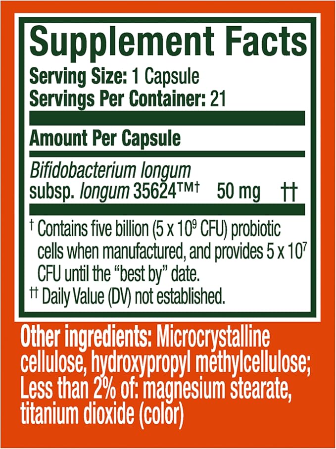 Align Probiotic Extra Strength, Probiotics for Women and Men, #1 Doctor Recommended Brand‡, 5X More Good Bacteria^ to Help Support a Healthy Digestive System*, 21 Capsules (Packaging May Vary)