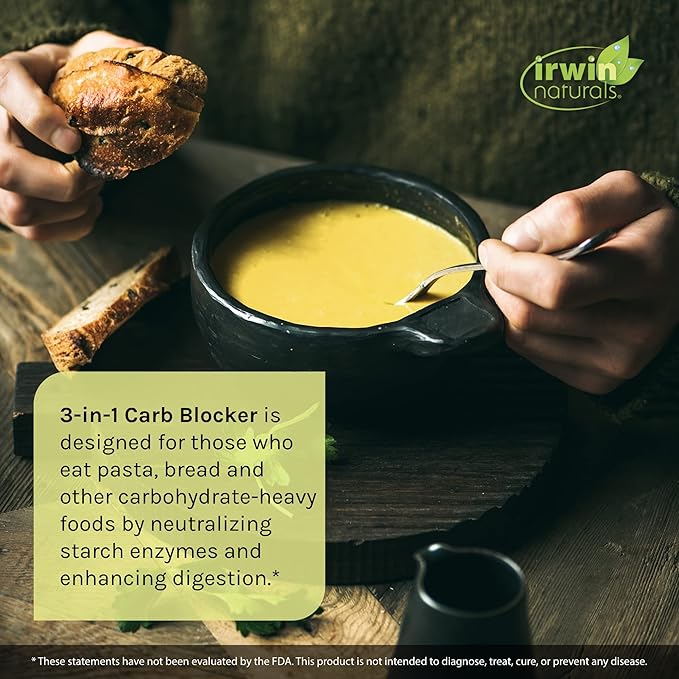 Irwin Naturals Maximum Strength 3-in-1 Carb Blocker - Neutralize Carbohydrates - 75 Liquid Softgels