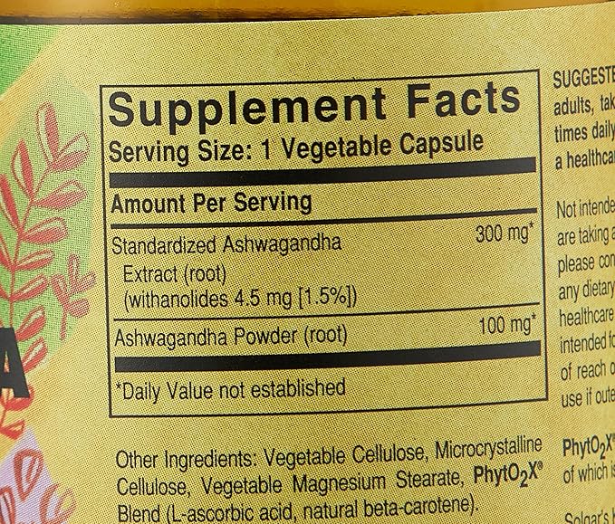 Solgar - Sfp Ashwagandha Rt, 60 veggie caps