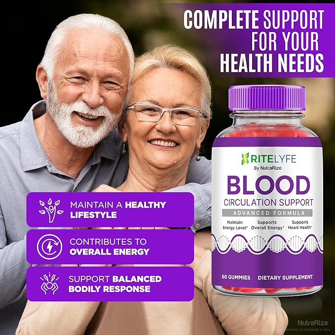 RiteLyfe Gummies, Official Rite Lyfe Blood Gummies, All Natural Stabilizer to Maintain Stable Healthy Levels and Overall Wellness, Premium Formula RiteLyfe Gomitas Review (60 Gummies)