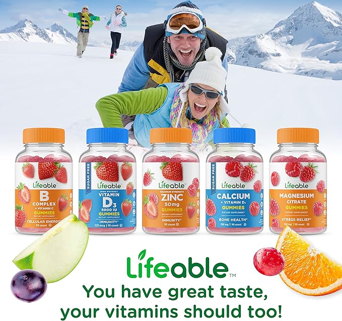 Lifeable Sugar Free Vitamin C – 250 mg – Great Tasting Natural Flavor Gummy Supplement – Vegetarian GMO-Free Chewable Vitamins – for Immune Support – for Adults – 90 Gummies