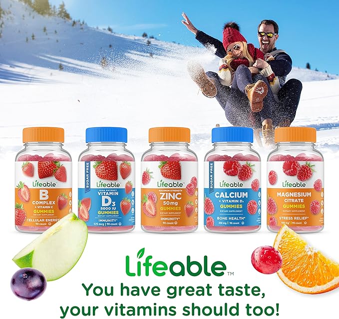 Lifeable Sugar Free Vitamin C – 250 mg – Great Tasting Natural Flavor Gummy Supplement – Vegetarian GMO-Free Chewable Vitamins – for Immune Support – for Adults – 90 Gummies