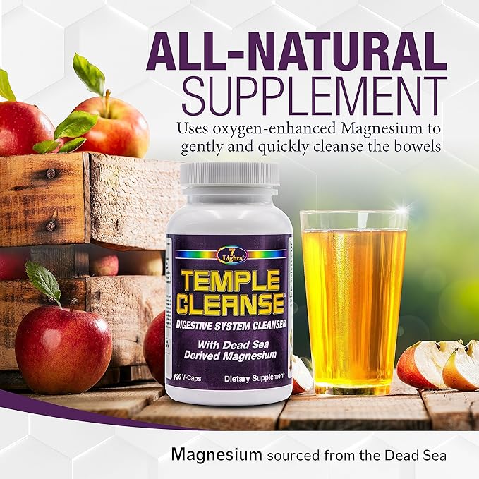 Temple Cleanse|3-Pack Special, Magnesium, Oxygen-Based Colon Cleanse Detox, Relieves Occasional Constipation with No Gas or Bloating, Body Detox and Cleanse for Women & Men