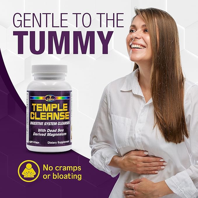Temple Cleanse|3-Pack Special, Magnesium, Oxygen-Based Colon Cleanse Detox, Relieves Occasional Constipation with No Gas or Bloating, Body Detox and Cleanse for Women & Men