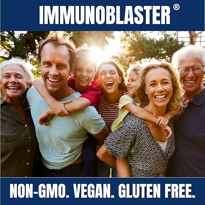 ImmunoBlaster Zinc Quercetin 500mg with Vitamin D and C Antioxidant Immune Support High Potency Quercetin Zinc Supplement for Men and Women - Gluten, Soy, & Dairy Free - 60 Count (Pack of 1)